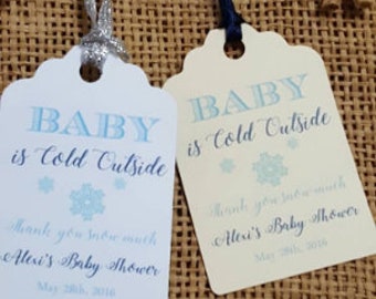 baby it's cold outside tags, winter party Favor Tags Baby Shower tags, Thank You tags, Favor tags, Gift tags, baby shower, snow tags, its