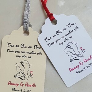 beauty and the beast Favor Tags, Wedding tags, Thank You tags, Favor tags, Gift tags, beauty and the beast, disney wedding tags, a tale as