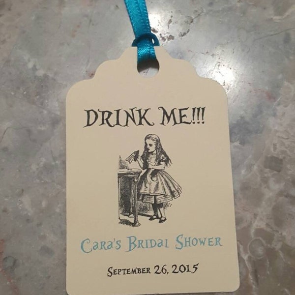 drink me Favor Tags, Thank You tags, Favor tags, Gift tags, Bridal Shower Favor Tags, Alice in wonderland tags, alice tags, alcohol tags