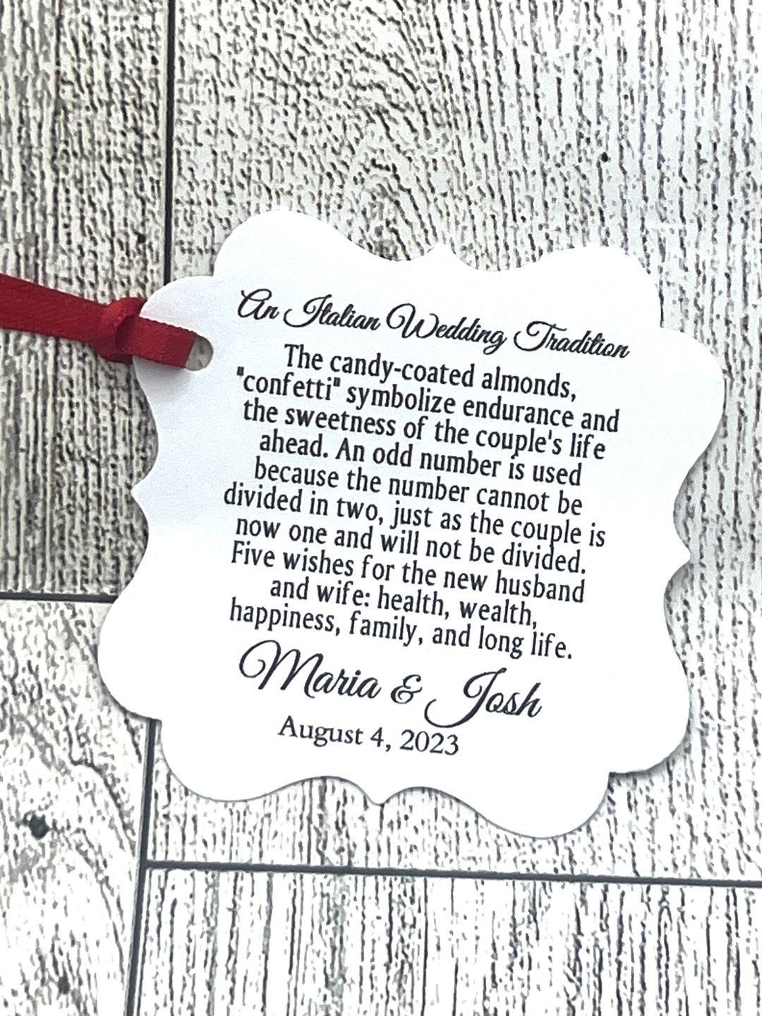 Jordan Almond Tags, Wedding Tags, Thank You Tags, Koufeta Tags, Shower