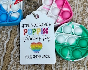 Pop It Valentine Cards, Valentine Kids, Class Classroom Exchange Non Candy Printed with Favors, valentine's kids gift