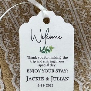 Welcome hotel tags, wedding welcome tags, Wedding tags, Gift tags, welcome tag, hotel gift bags, Welcome tags for wedding guests, hotel tags