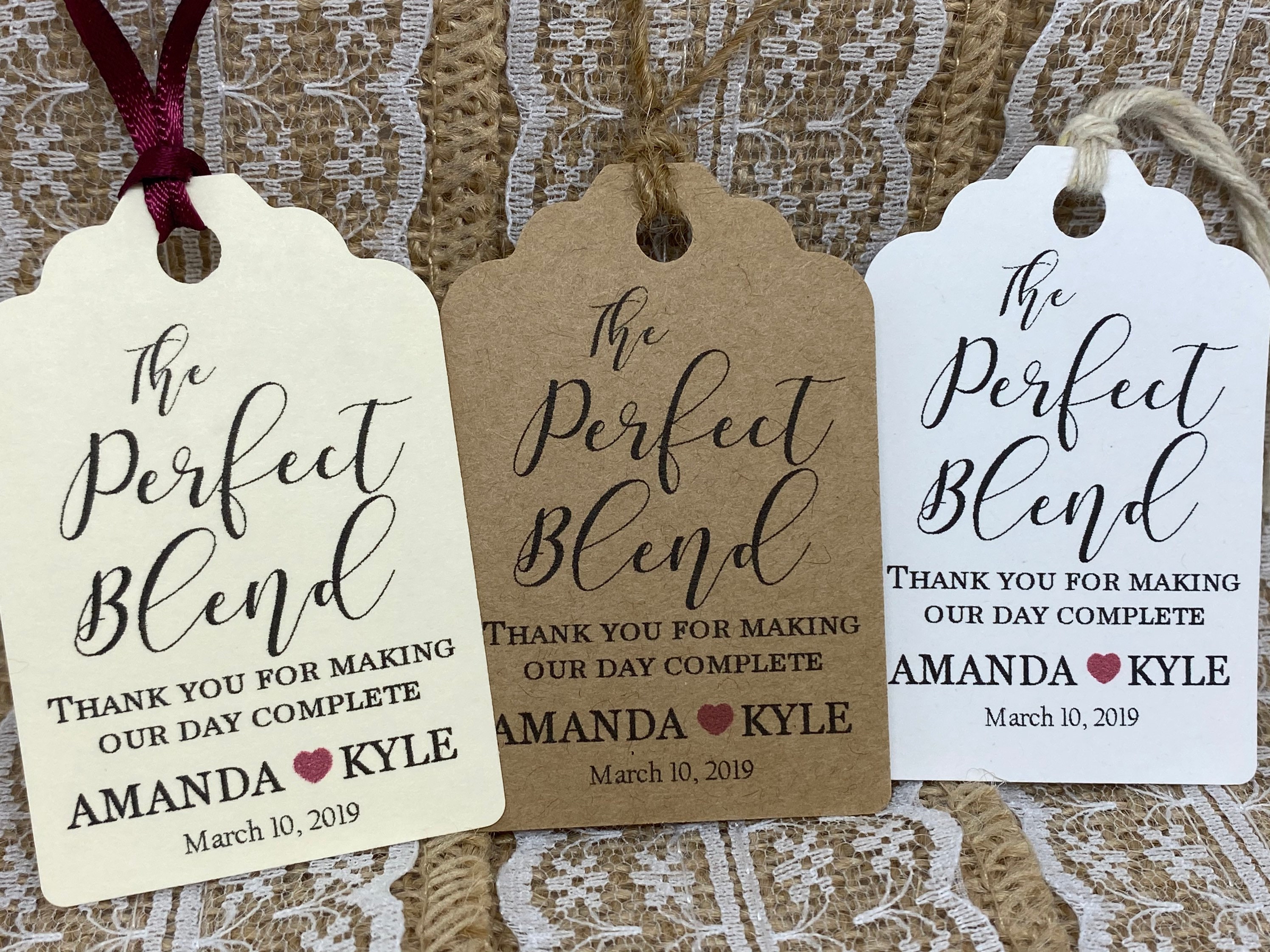 Perfect Tags Perfect Blend Tags, Wedding Tags, Thank You Tags, Favor Tags, Gift Tags ...