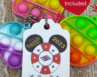 CRUISE Cards AND Pop It, Fidget cruise Poppin for Boys Girls Kids, Fish Exchange, Fish extender gift, Non-Candy, Mini Push pop Bubble Fidget