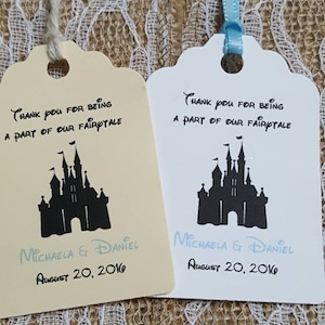 disney castle tags, Wedding tags, Thank You tags, Bridal Shower Favor Tags, disney wedding, fairy tale, cinderella castle, castle tags