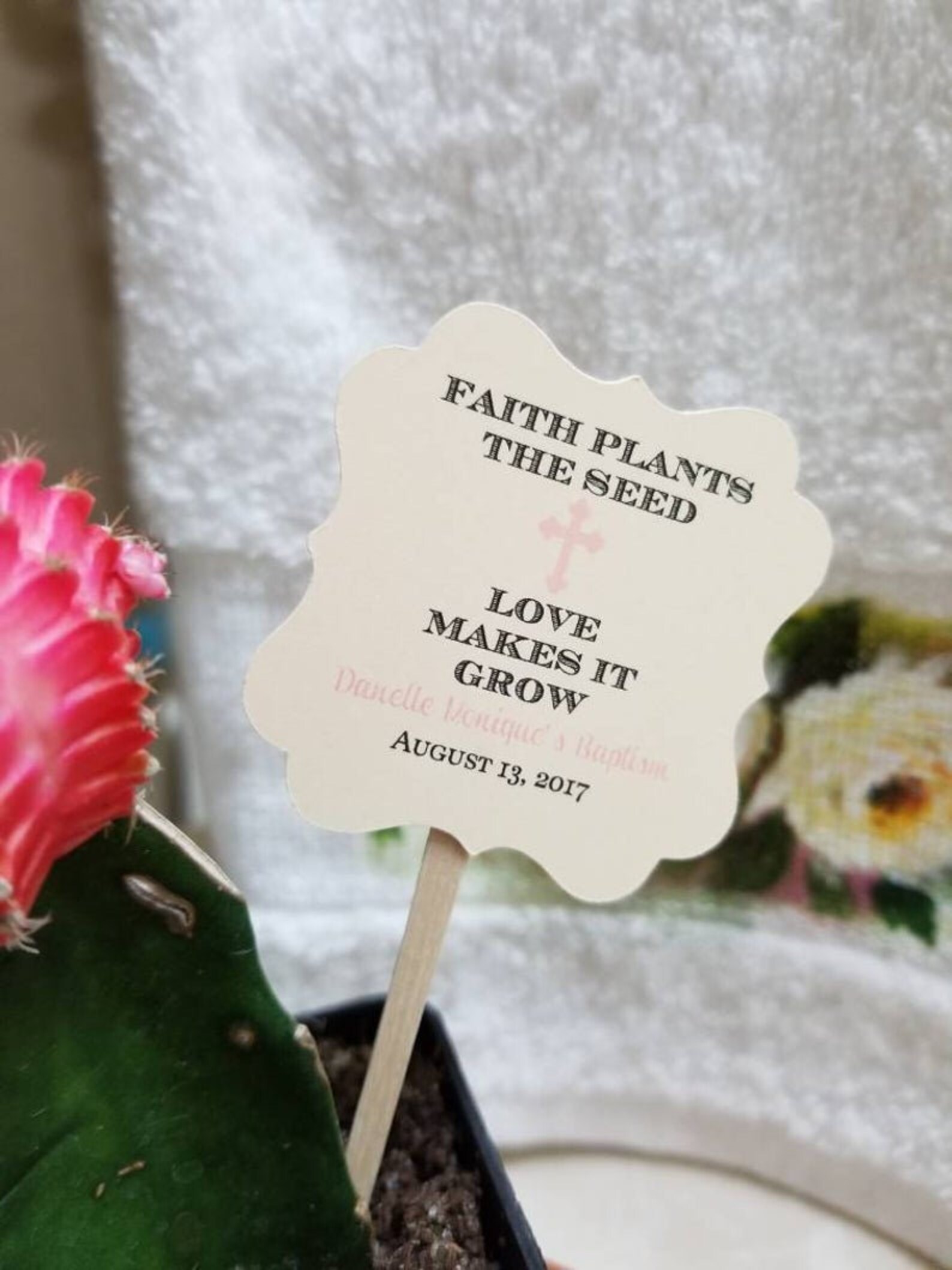 Faith Plants the Seed Love Makes It Grow Succulent Tags With Etsy