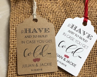 Personalized Wedding Favor Tags, Blanket Scarf Pashmina Tags