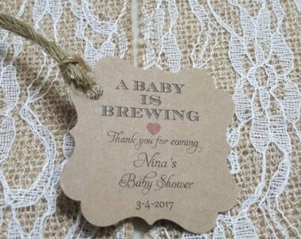 baby is brewing Favor Tags, baby Shower tag, Thank You tags, Favor tags, Gift tags, baby Shower Favor Tags, a baby is brewing, coffee tags