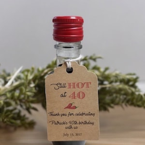 still hot at 40 tags, birthday tags, still hot tags, Thank You tags, Favor tags, birthday Party, hot sauce, sweet and spicy, Hot at 40