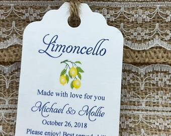 limoncello tags, limoncello Favor Tags, Wedding tags, Thank You tags, Favor tags, Gift tags, Italian wedding theme, grazie tags, lemons tags