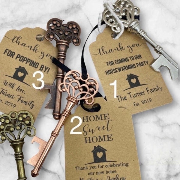 Key Bottle Openers AND Tags, housewarming party, Skeleton Key Favors, HOUSEWARMING TAGS, housewarming Key Tag, Bottle Opener Tags, Key Tags