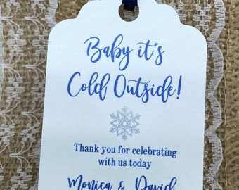 baby it's cold outside Favor Tags, Baby Girl Shower tags, Thank You tags, Favor tags, Gift tags, baby shower tags, hot cocoa, SNOWFLAKE tags