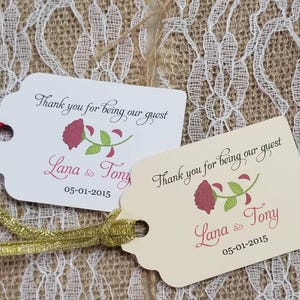 Beauty and the Beast Favor TAGS, Wedding tags, Thank You tags, Favor tags, Gift tags, beauty and the beast, disney wedding, Rose tags, tags