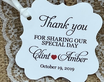 Wedding Thank you Tags, Wedding tags, Thank you for Celebrating with us Favor Tags, Personalized Tags, Wedding Favor Thank You Tags, Gracias