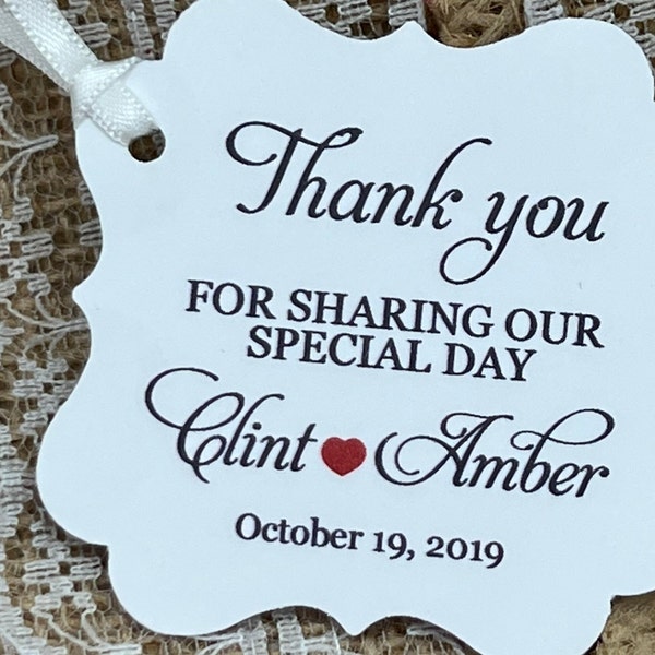 Wedding Favor Tags, Wedding tags, Thank you for Celebrating with us Favor Tags, Pesonalized Tags, Wedding Favor Thank You Tags, Gracias