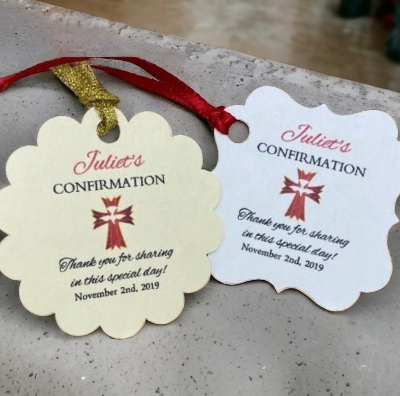 Confirmation Favor Tags, Holy Confirmation Gift Tag, Thank You Tags ...