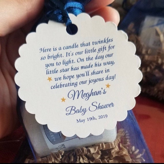 candle baby shower tags