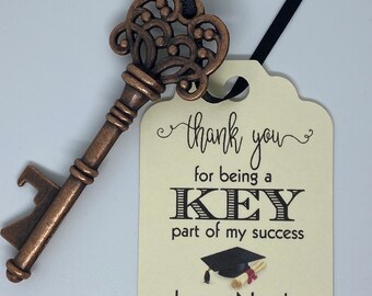 key bottle openers AND TAG, Key to Success, graduation tags, graduation party tags, graduation favor tags, key bottle openers, key and TAG