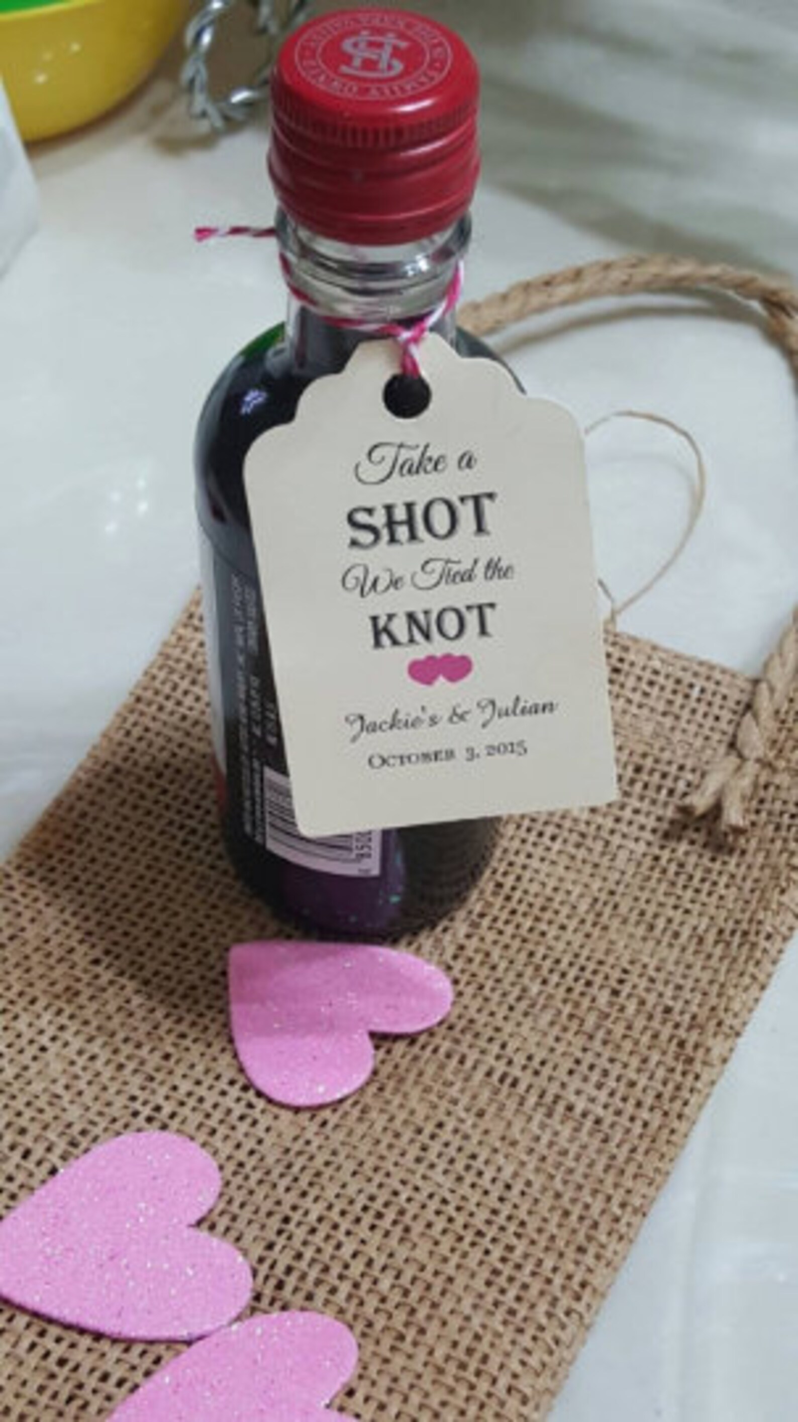 Shot Favor Tags Wedding Tags Take a Shot We Tied the Knot - Etsy
