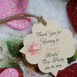 tea party, Personalized Wedding or Bridal Shower Tea  Favor Tags, Wedding tags, Thank You tags, Favor tags, Bridal Shower Favor Tags, teapot