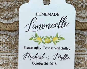 limoncello tags, limoncello Favor Tags, Wedding tags, Thank You tags, Favor tags, Gift tags, Italian wedding theme, grazie tags, lemons tags