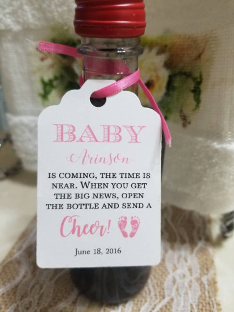 wine favor tags Favor tags baby girl tag Gift tags cheers wine Favor Tags bottle favor tags Thank You tags baby shower favor tag