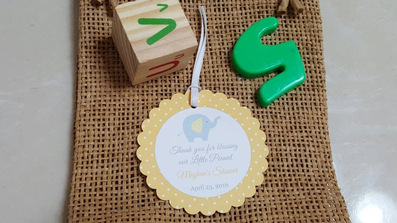 elephant tags Baby Boy Shower tags Favor tags elephant little peanut Favor Tags 2.5/'/' Gift tags Thank You tags gender neutral