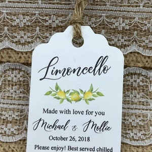 limoncello tags, limoncello Favor Tags, Wedding tags, Thank You tags, Favor tags, Gift tags, Italian wedding theme, grazie tags, lemons tags