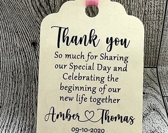 Wedding Thank you Tags, Wedding Favors, Gift Tags, Wedding Favor Tags, Personalized Tag Calligraphy Tags, Thank you Tags, Elegant tags