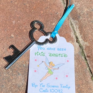 Pixie Dust Gift Tag and KEY, Pixie dust Cruise, FE Tag, gift and tag, Disney Cruise  tags, Fish Extender Tag Cruise, tinkerbell tag, Mickey