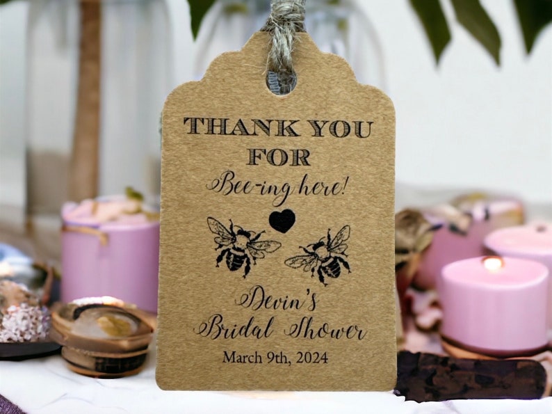 Thank You for Beeing Here Tags, Bee Favor Tags, Honey Tags, Wedding ...
