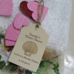 shell Favor Tags, sea shell tags, beach Wedding tags, Thank You tags, Favor tags, Gift tags, Bridal Shower Favor Tags, beach favor tags