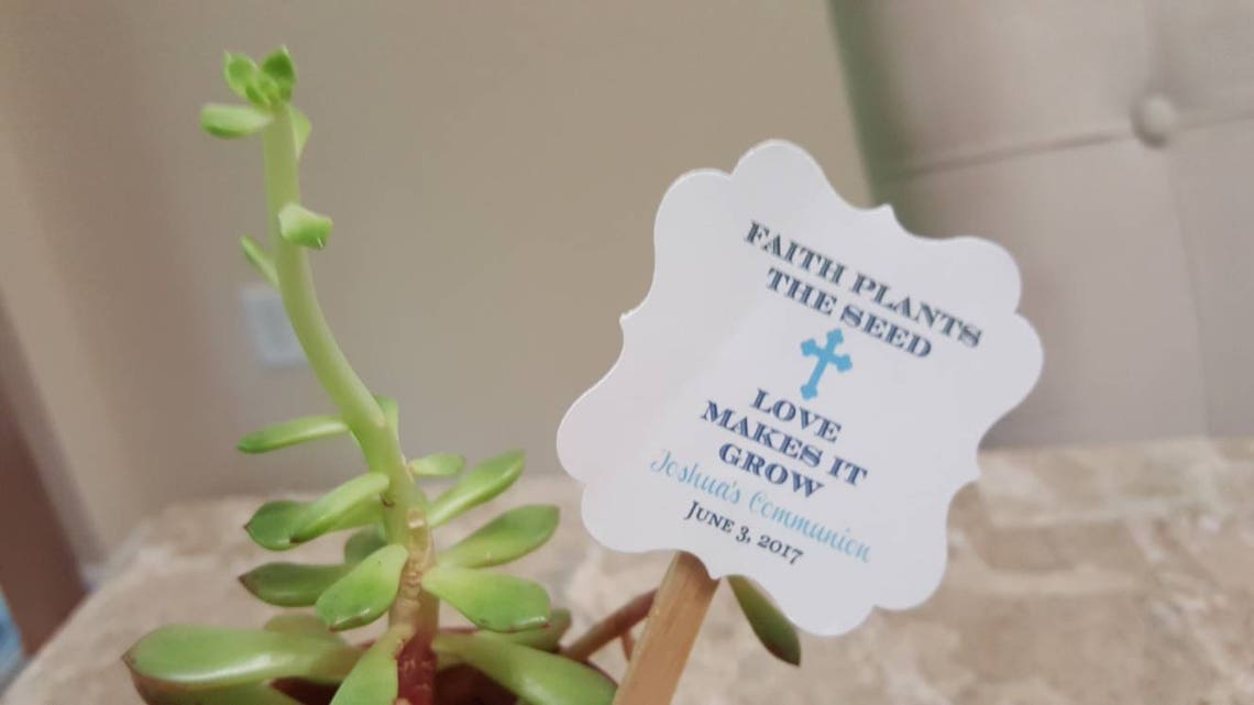 Faith Plants the Seed Love Makes It Grow Succulent Tags With Etsy