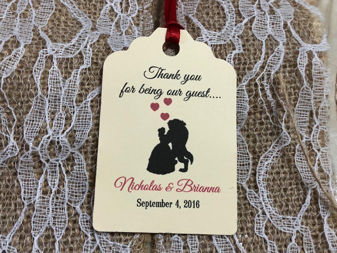 Beauty and the Beast Favor Tags 2.5lx1.8w Wedding - Etsy