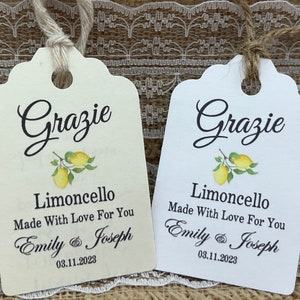 limoncello tags, limoncello Favor Tags, Wedding tags, Thank You tags, Favor tags, Gift tags, Italian wedding theme, grazie tags, lemons tags