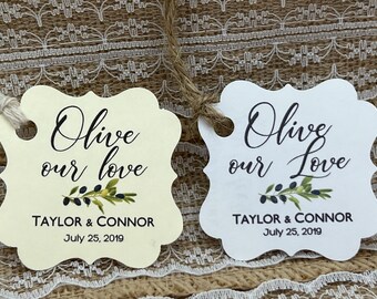 olive oil Favor Tags, Wedding tags, olive tags, OLIVE our love, Shower Favor Tags, olive our love, grazie tags, olive oil, olive oil bottles