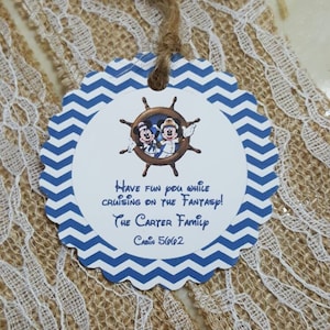 Personalized Favor Tags 2.5&quot;, cruise, fish exchange, disney cruise, disney favor tags, nautical mickey, mickey, cruise SET of 20 TAGS