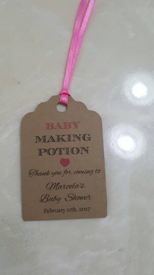 Baby Making Potion Tags, Personalized Baby Shower Tags, Thank You Tags ...
