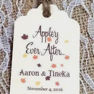 appley ever afer tags, apple Favor Tags, Wedding tags, Thank You tags, Bridal Shower Favor Tags, autumn favor tags, fall tags, apple tags