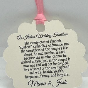 Jordan Almond Favor TAGS, Wedding tags, Thank You tags, Koufeta tags, greenery tags, Shower Tags, Italian tradition, TAGS for the Bomboniera