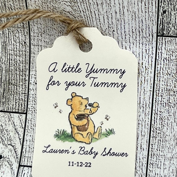 Winnie the Pooh Tag, honey tags, baby shower tags, Thank You tags, Favor tags, Gift tags, honey jar tags, honey stick tags, bear tags, honey