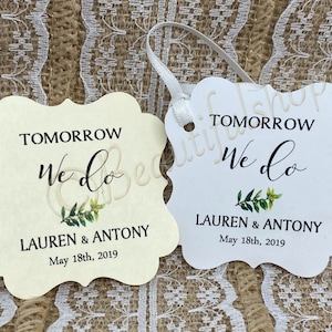 Greenery tags, Wedding tags, Gift tags, we do tags, rehearsal dinner tags, rehearsal tags, Tomorrow We Do • Silverware Tag