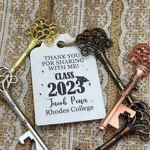 key bottle openers AND TAG, Graduation class, graduation tags, graduation party tags, graduation favor, key bottle openers, Key to Success