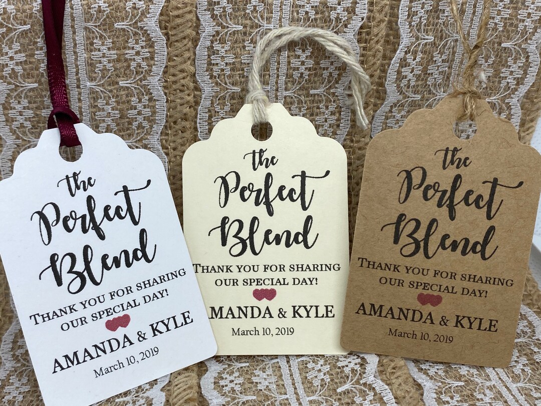 Perfect Tags Perfect Blend Tags, Wedding Tags, Thank You Tags, Favor Tags, Gift Tags ...