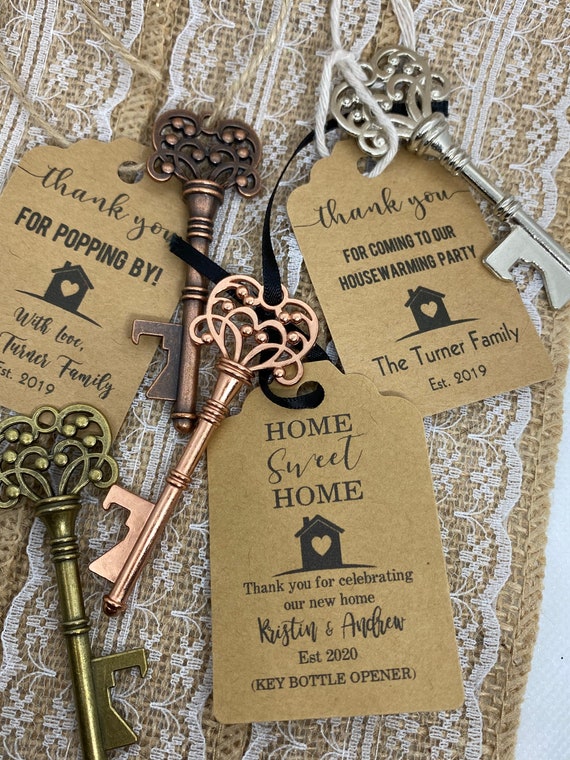 Key Bottle Openers AND Tags Housewarming Party Skeleton Key