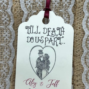 Till death tags, GOTHIC Favor Tags, Halloween tags, Favor tags, Gift tags, Halloween Favor tags, Halloween wedding tags, Gothic tags, gifts