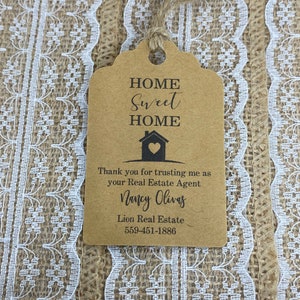 Real Estate ClosingThank You, realtor card, Real Estate Agent Client Business Gift Tag, Closing Gift Key Tags, new house tags, moving house