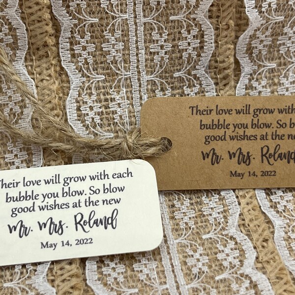 Wedding Bubble Tags Etsy