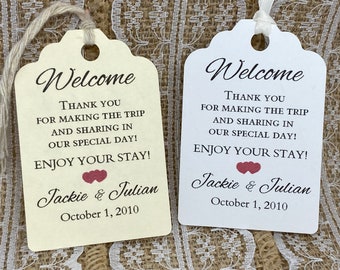 Welcome hotel tags, wedding welcome tags, Wedding tags, Gift tags, welcome tag, hotel gift bags, Welcome tags for wedding guests, hotel tags