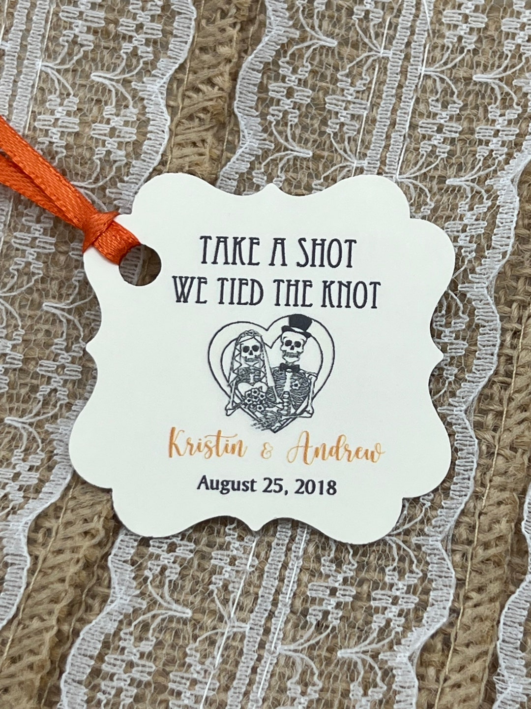 Shot Favor Tags, Wedding Tags, Take a Shot We Tied the Knot, Thank You ...